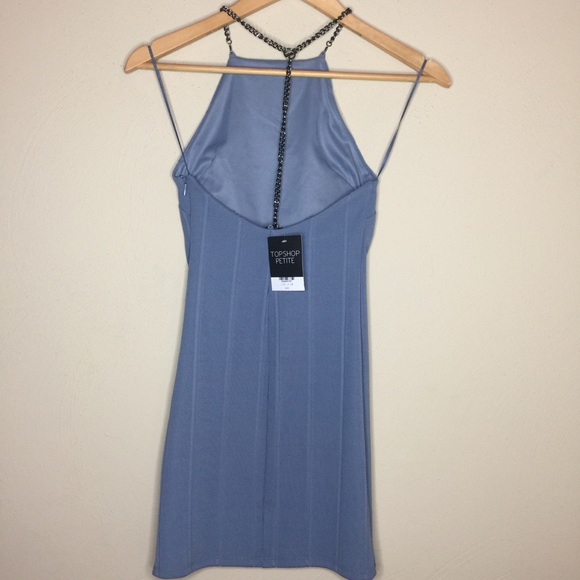 Topshop Chain Halter Ribbed Mini Dress - Picture 5 of 7